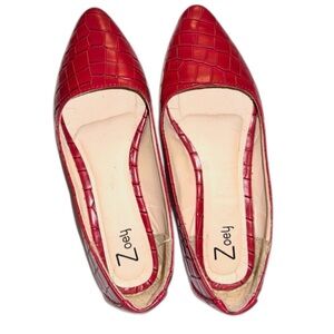 Zoey Red Crocodile Pattern Women's Loafers